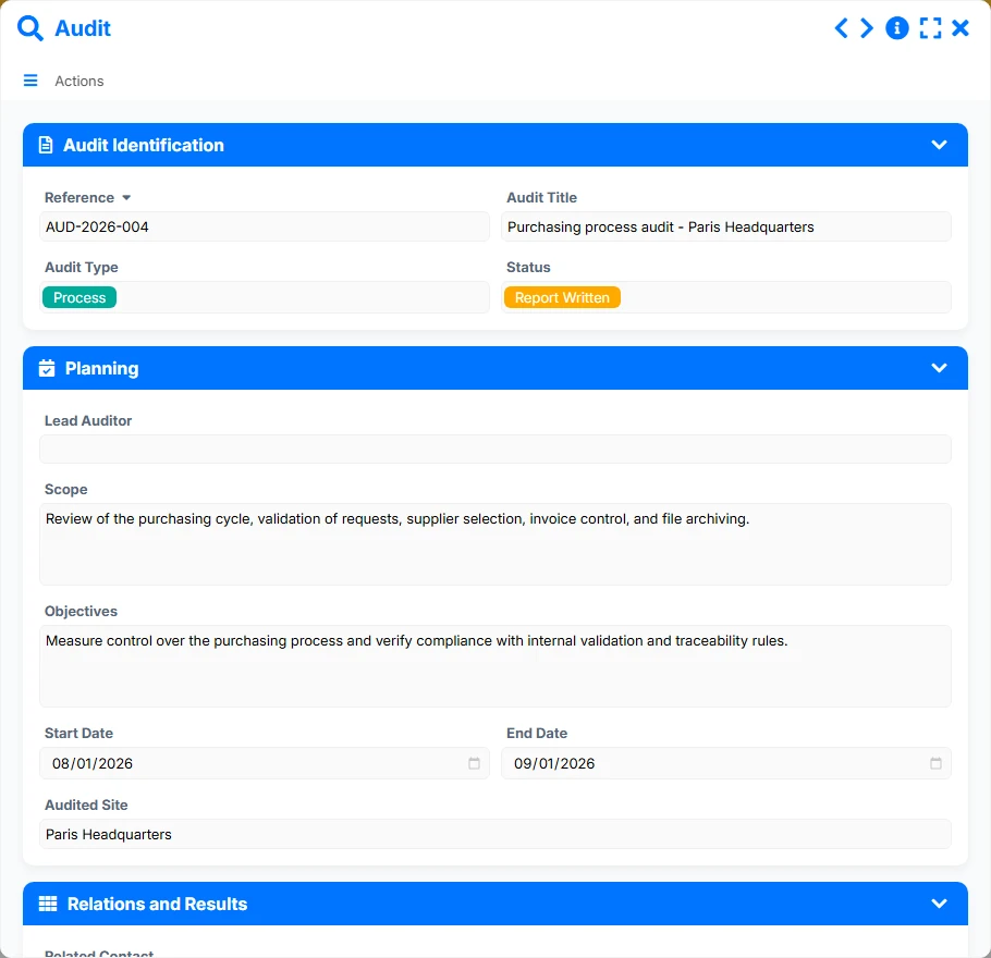 Quality monitoring - form preview