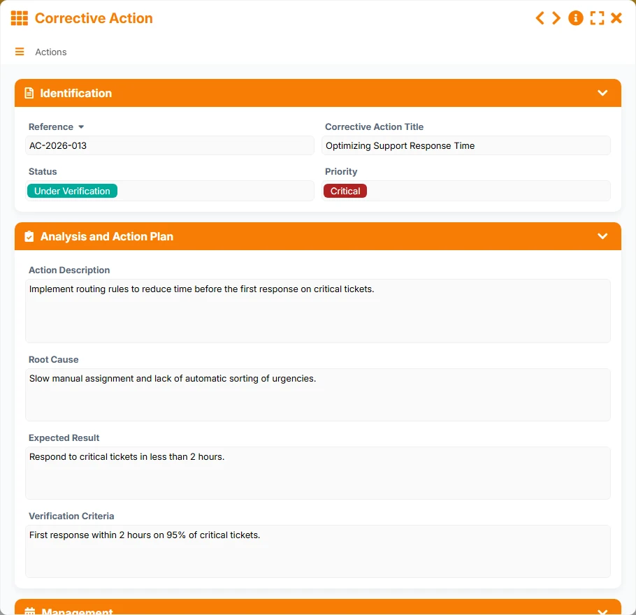 Quality monitoring - form 4