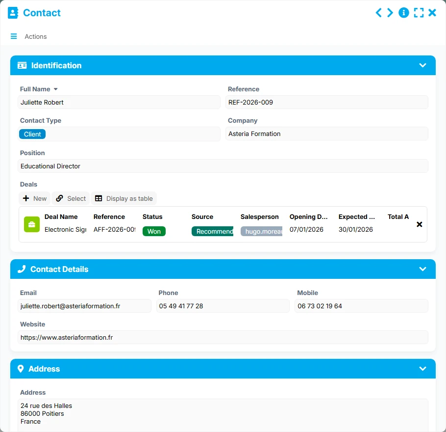 Quote Tracking - form 1