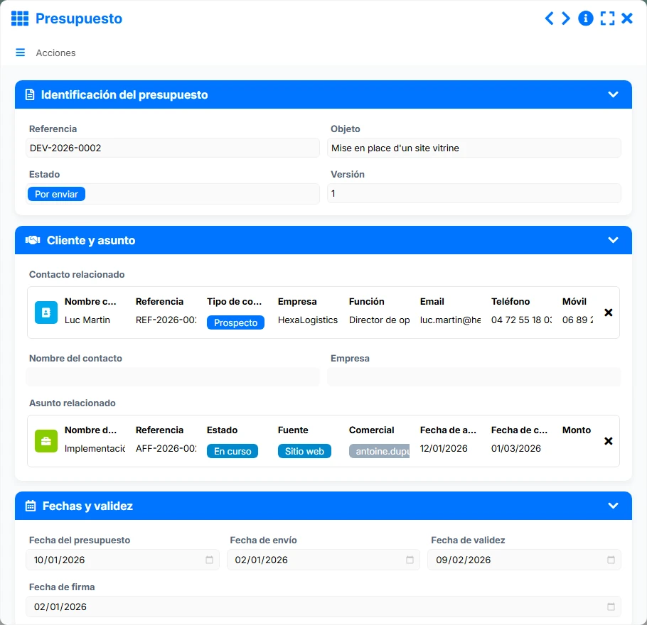 Seguimiento de cotizaciones - formulario 4