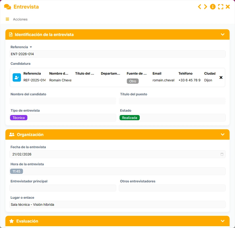 Seguimiento del reclutamiento - formulario 3