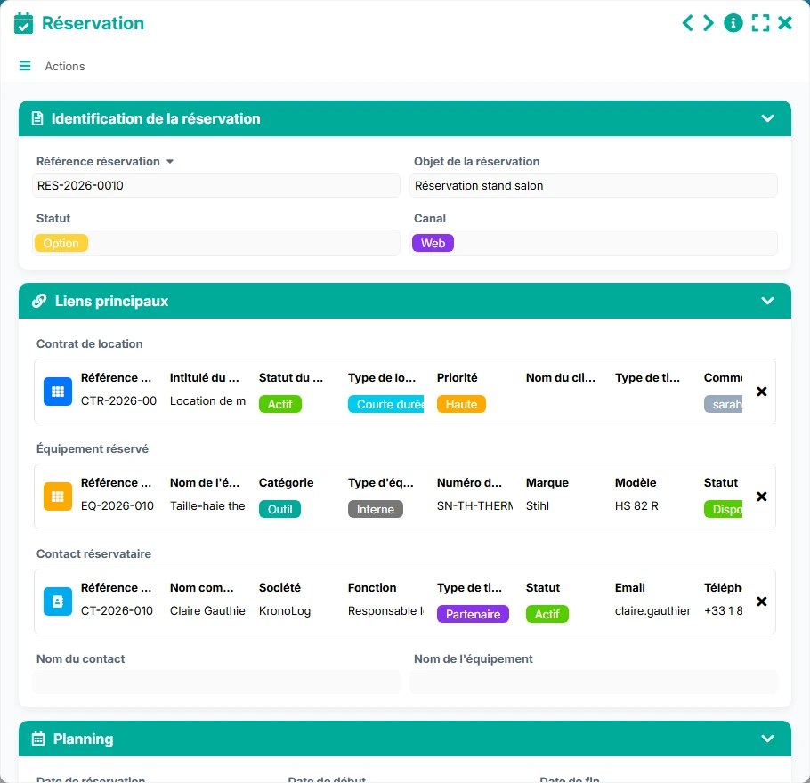 Suivi des locations - formulaire 6