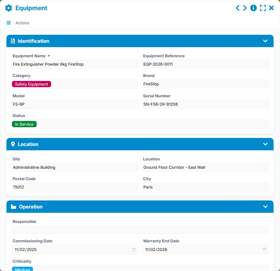 Repair Tracking - form preview