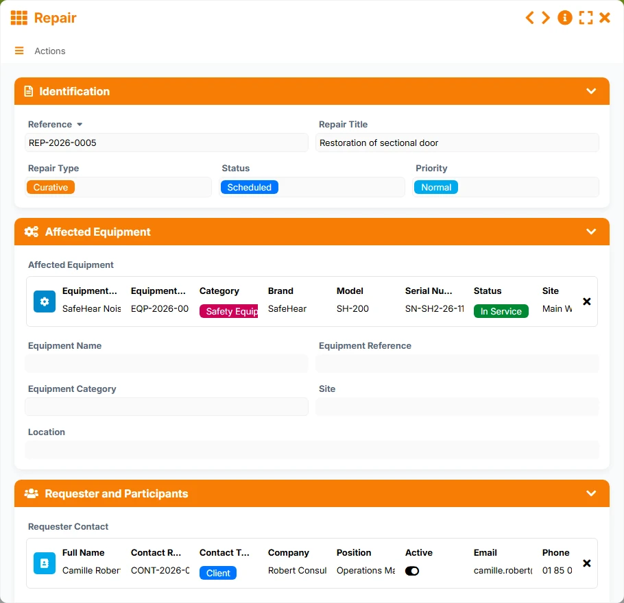 Repair Tracking - form 4