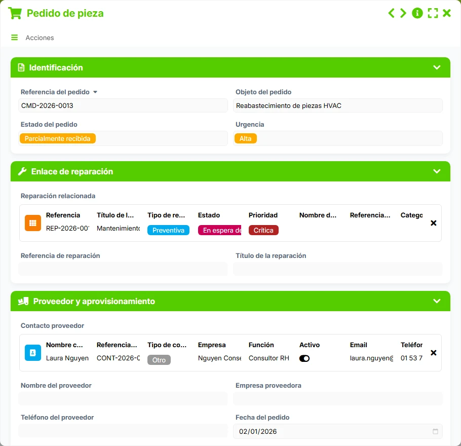 Seguimiento de reparaciones - formulario 3
