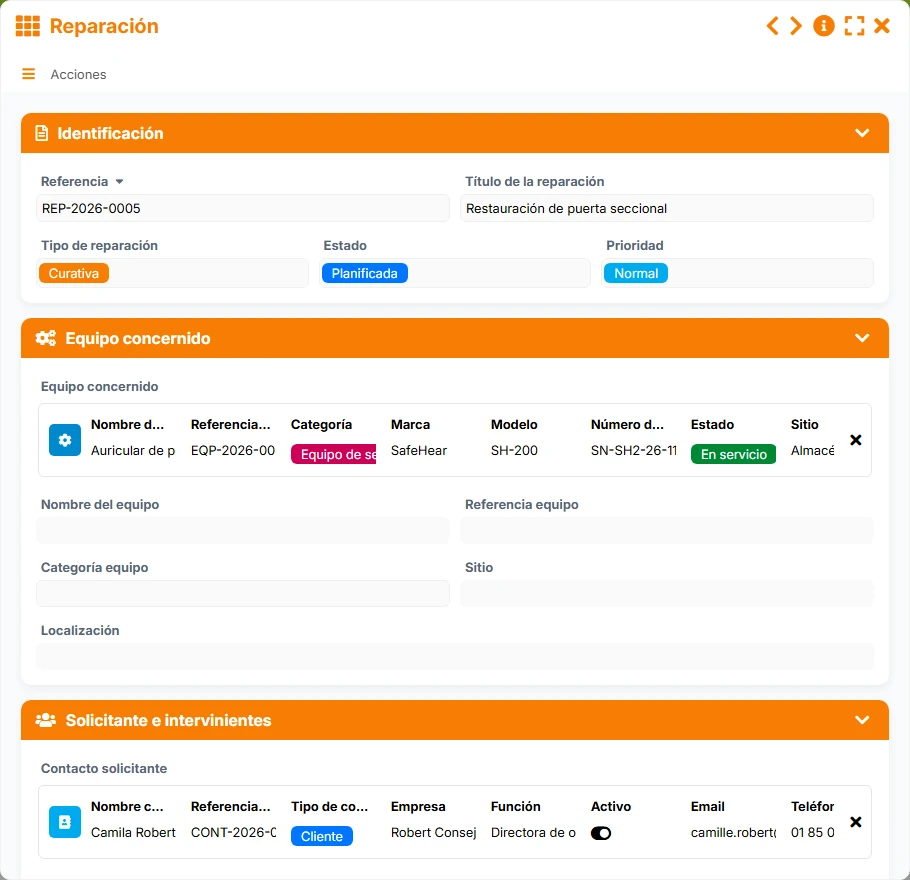 Seguimiento de reparaciones - formulario 4