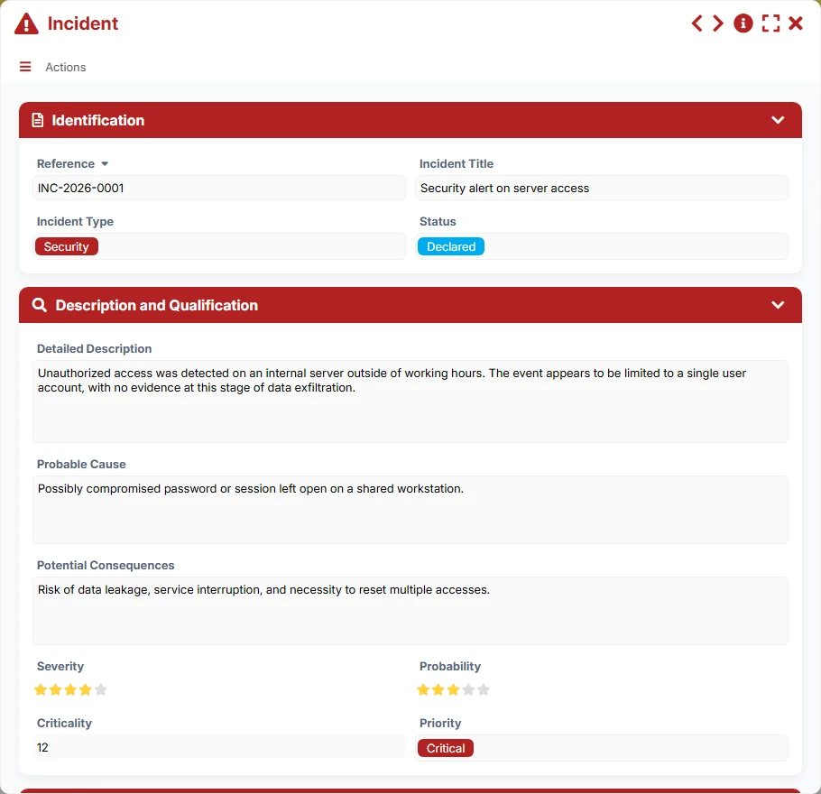 Risk tracking - form 3