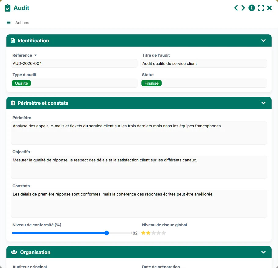 Suivi des risques - formulaire 3