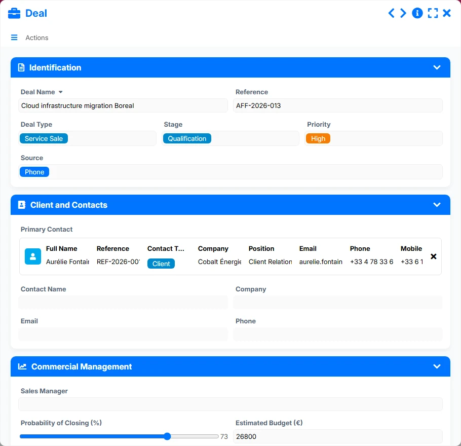 Sales tracking - form 3
