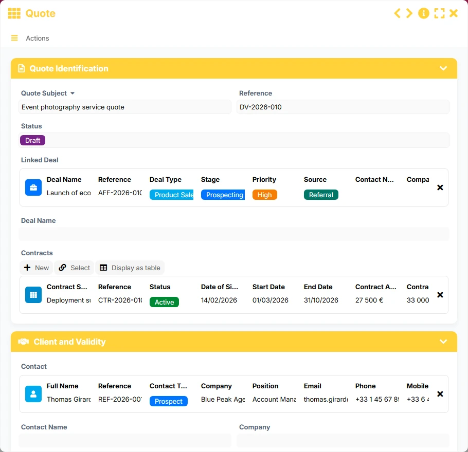 Sales tracking - form 7