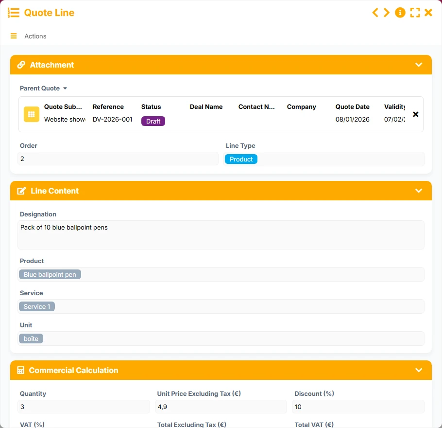 Sales tracking - form 8