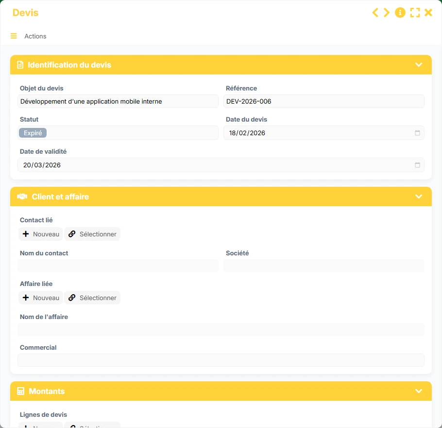 Suivi des ventes - formulaire 4