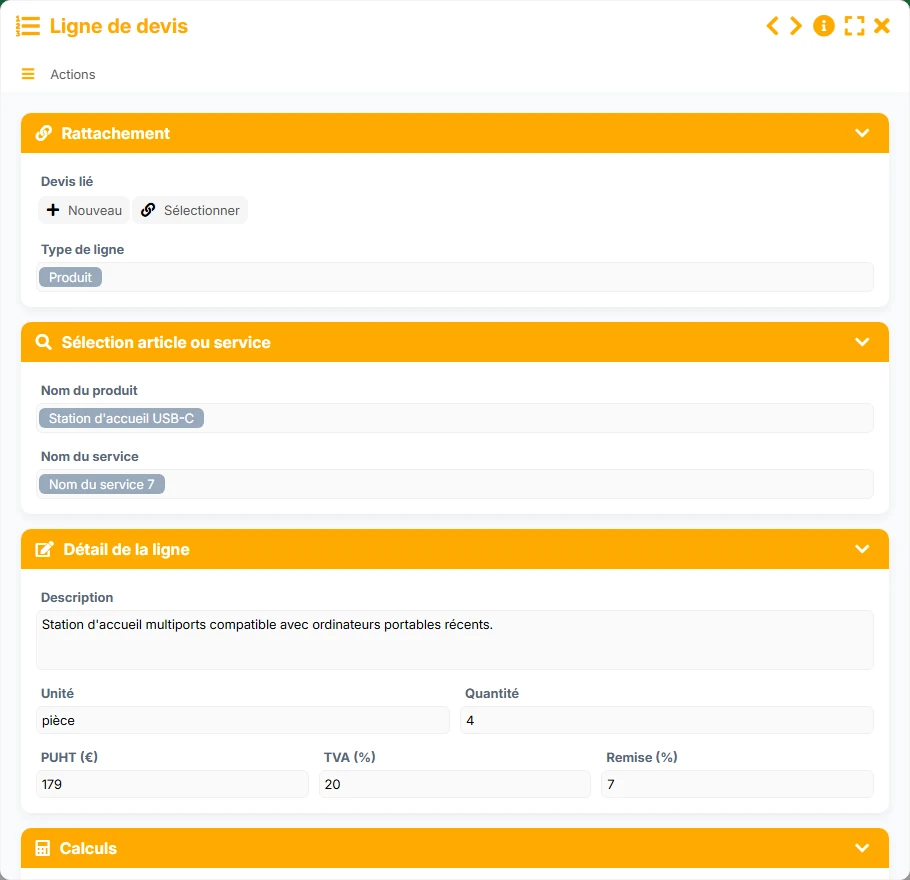 Suivi des ventes - formulaire 6