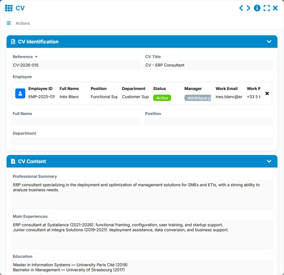 Skills tracking - form 3