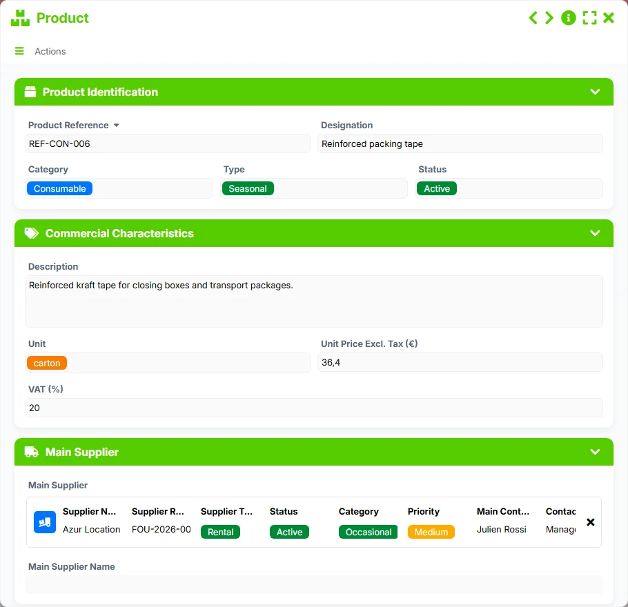 Supplier tracking - form 3
