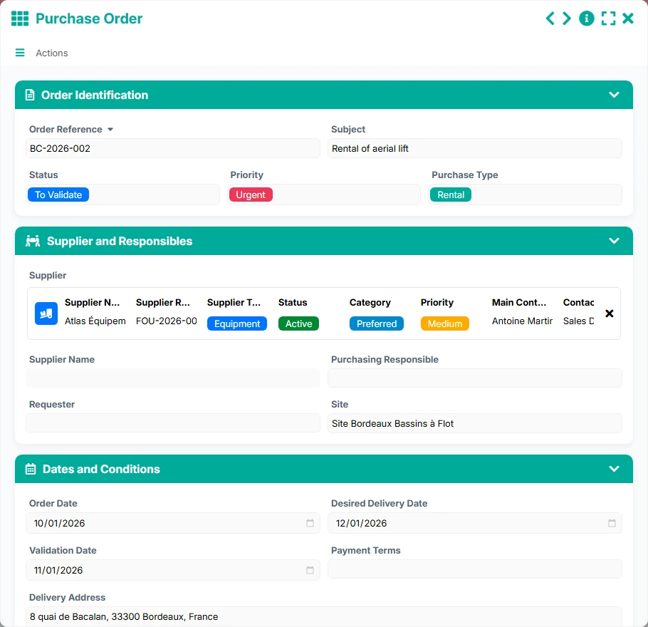 Supplier tracking - form 4