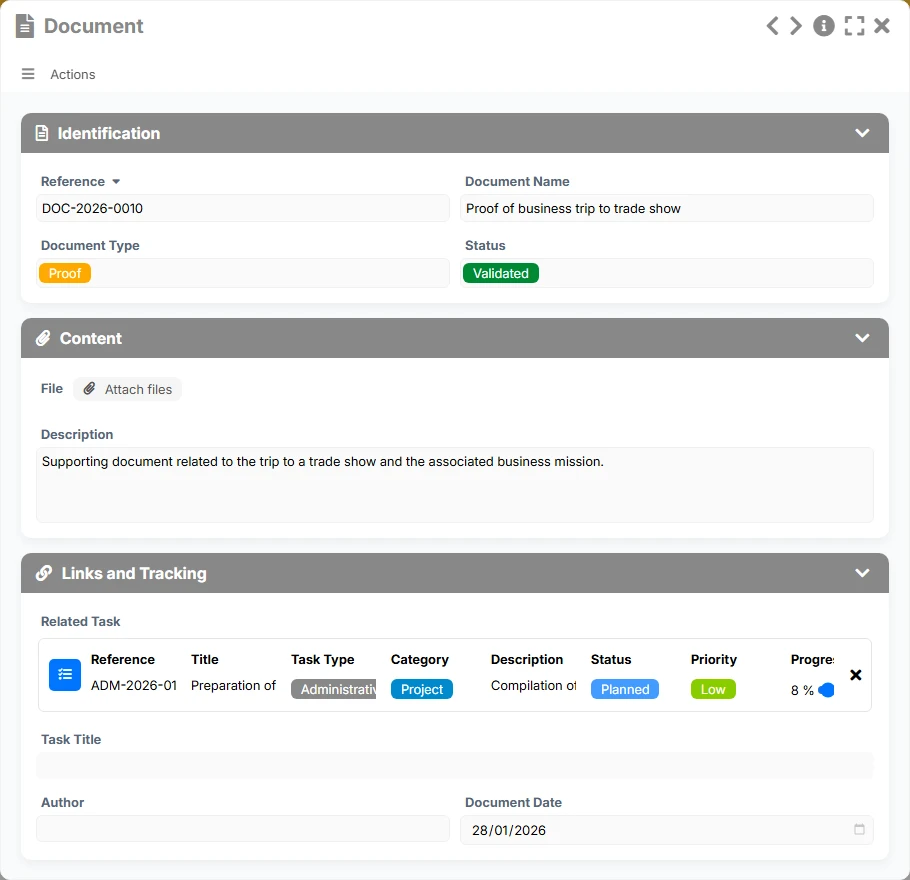 Task Tracking - form 1