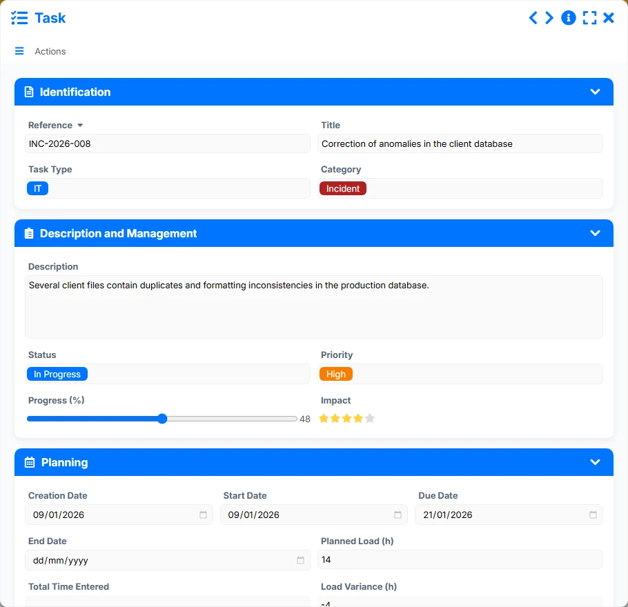 Task Tracking - form 2