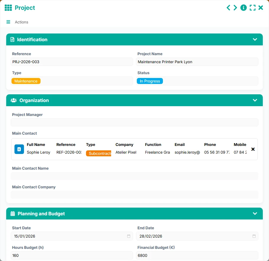 Time Tracking - form 2