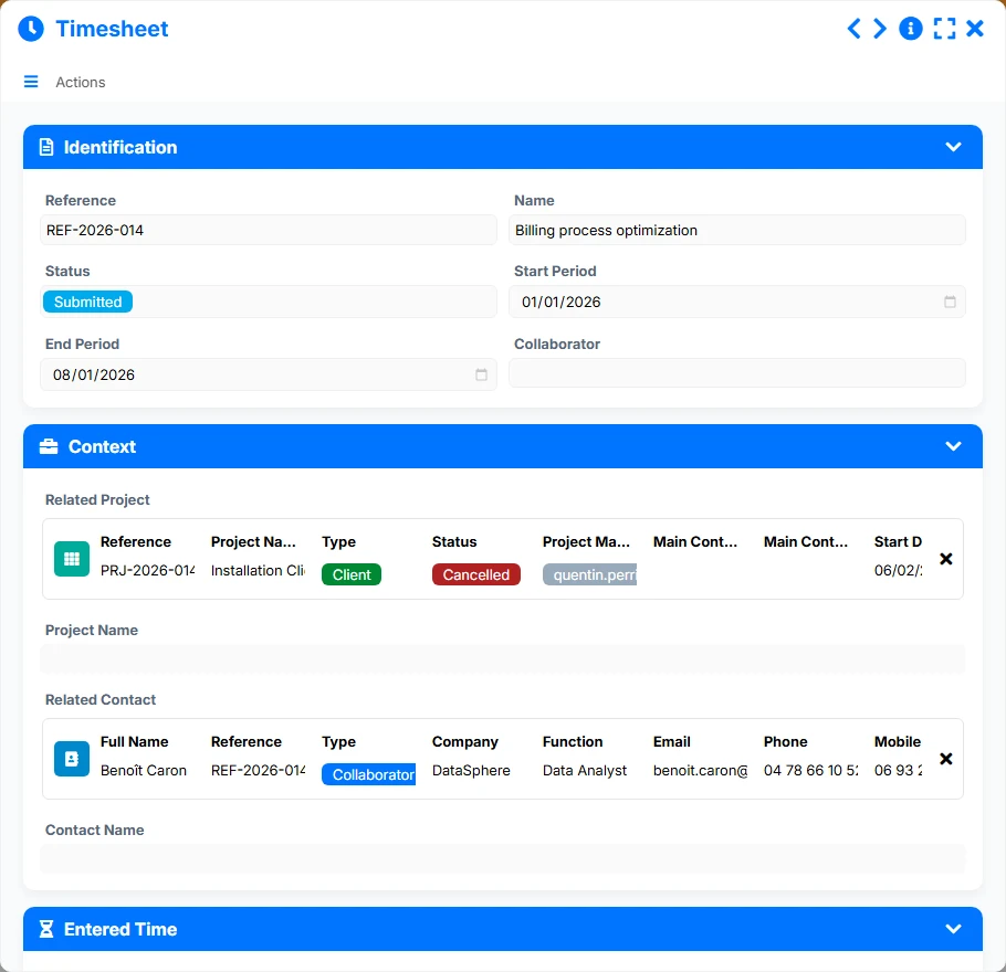 Time Tracking - form 3