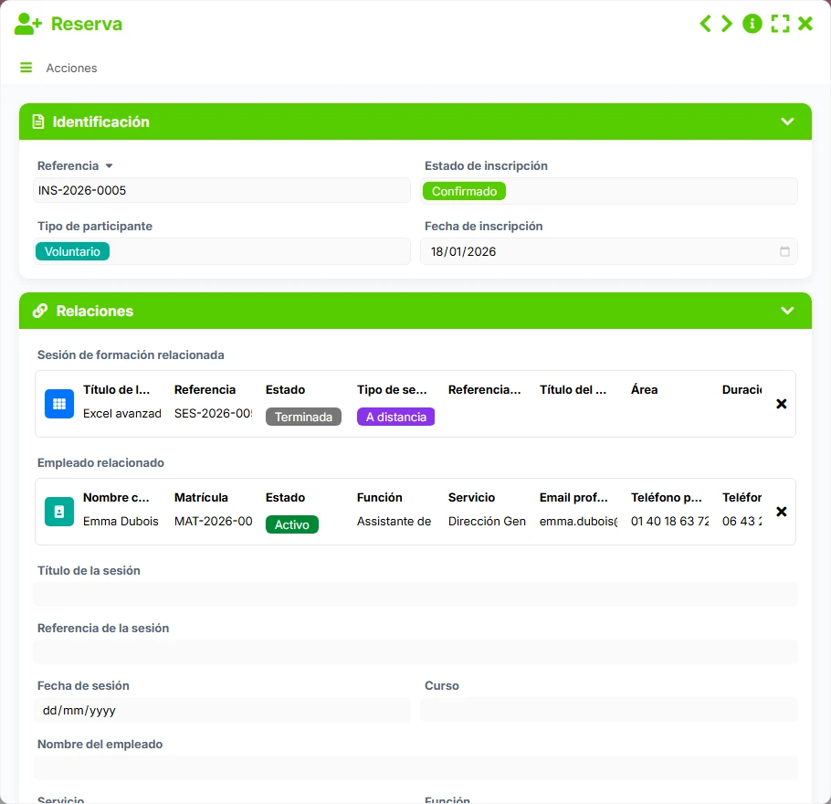 Seguimiento de formaciones - formulario 3